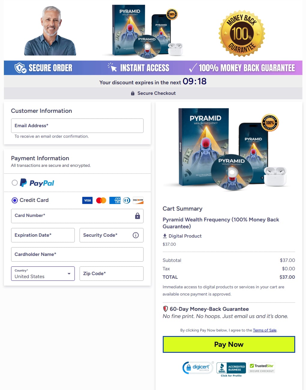 Pyramid Wealth Frequency Checkout Page